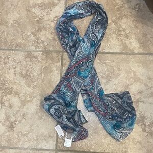 Chico's Paisley Scarf - Blue and Red